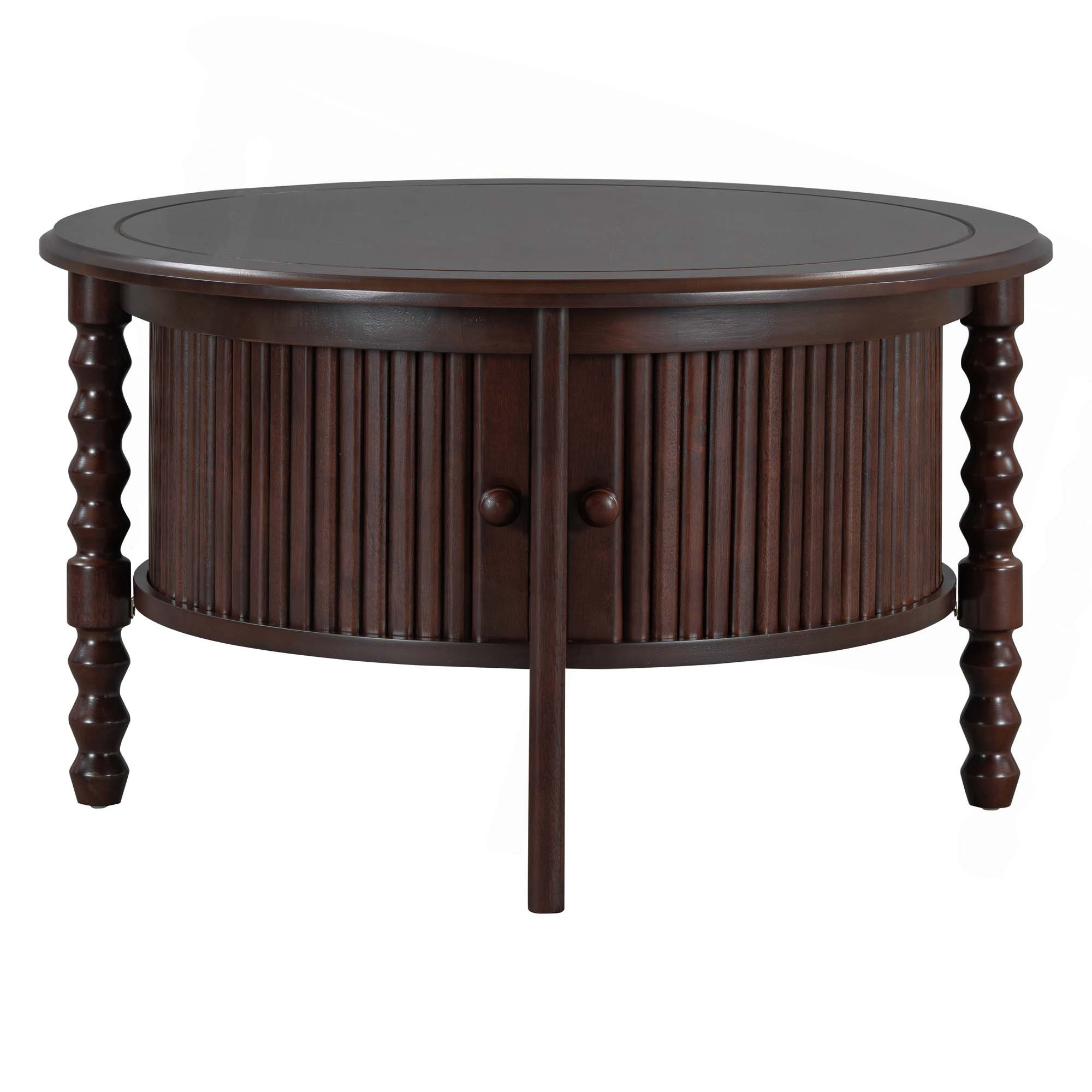Alcott Hill Vintage Round Coffee Table With Storage In 30.3" For Living ...